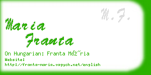 maria franta business card